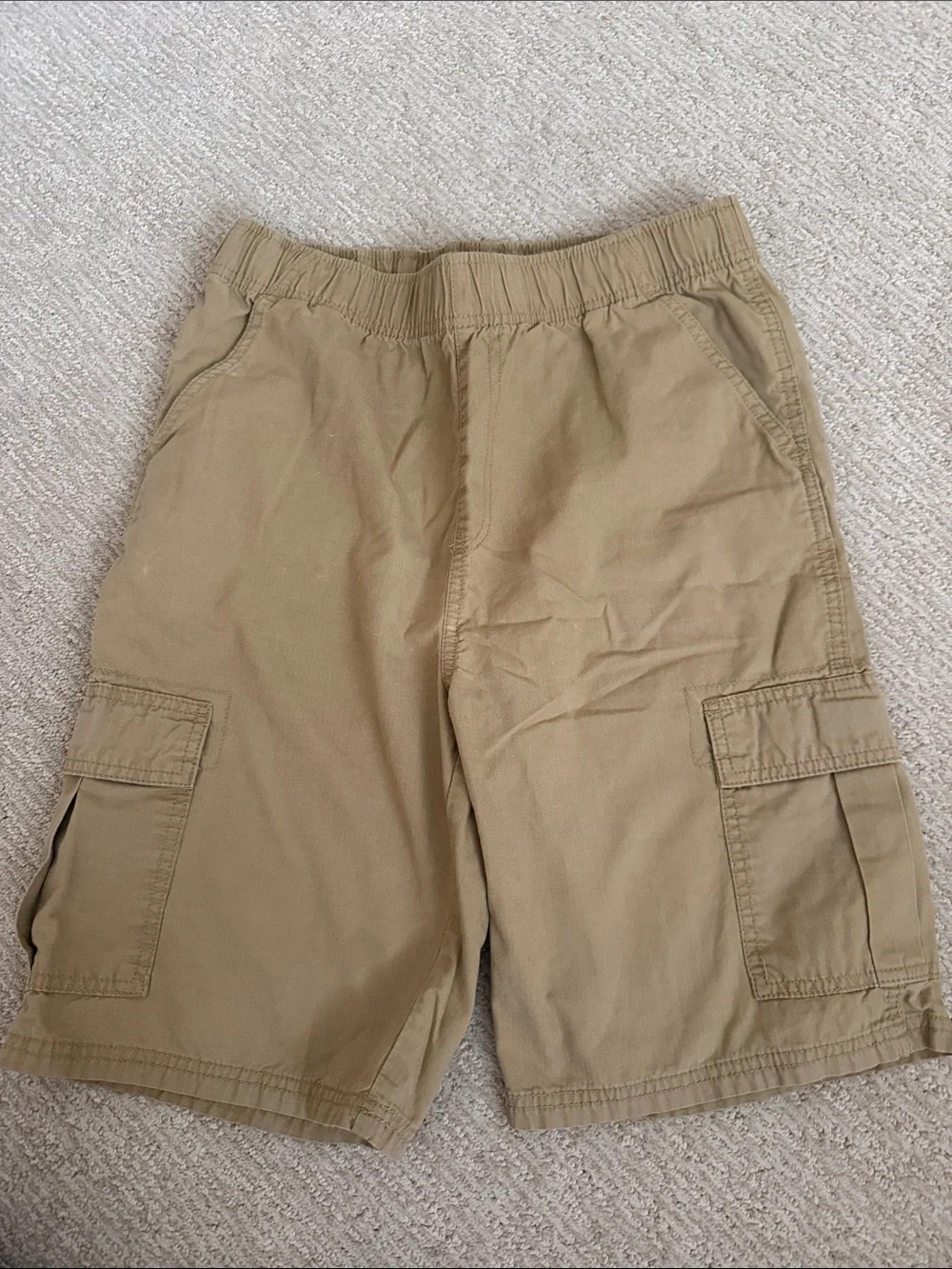 Children Place Boys Cargo Shorts in Khaki - Adjustable Elastic Waist 18